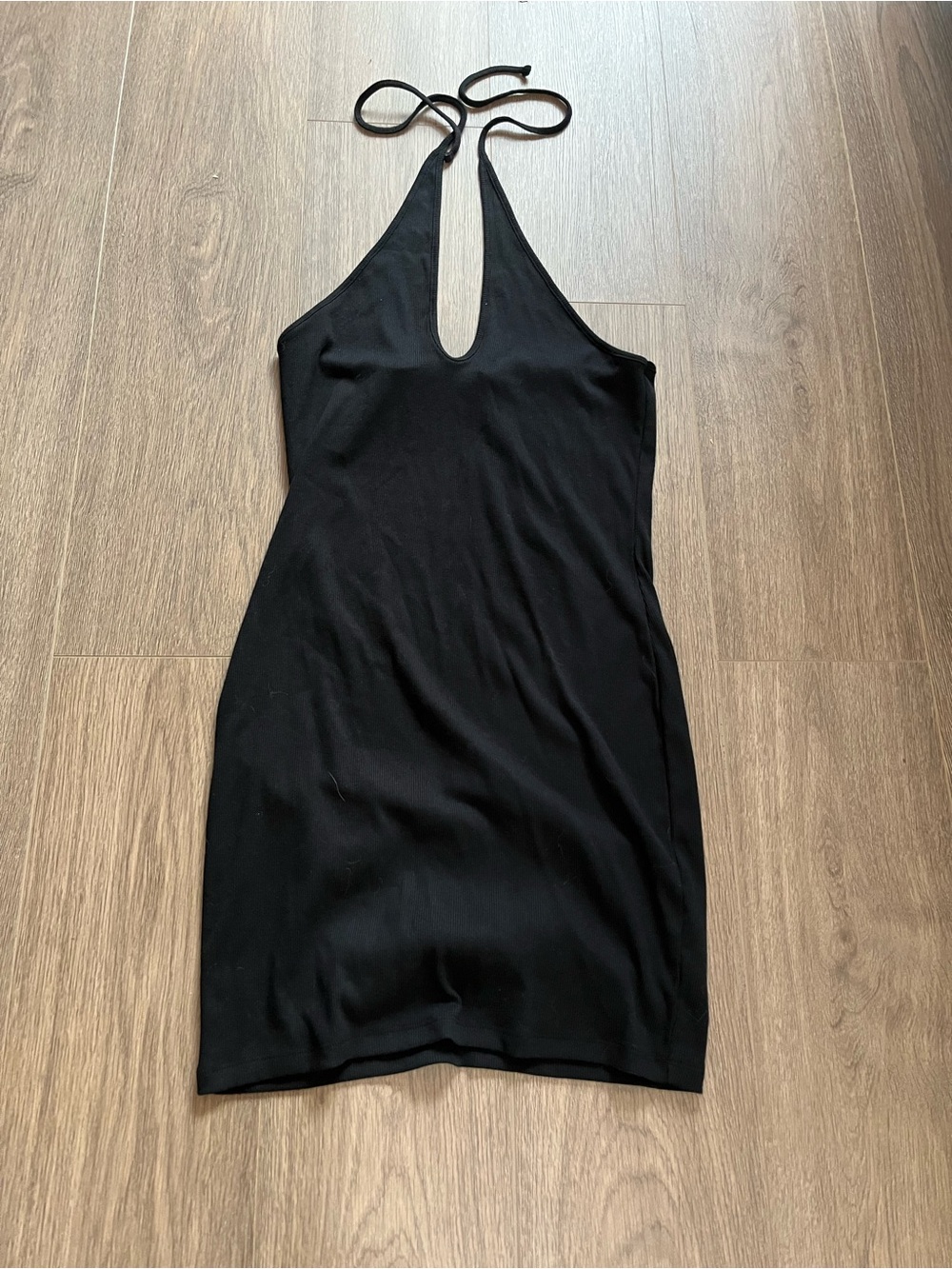 wild fable Black Backless Halter Mini Dress